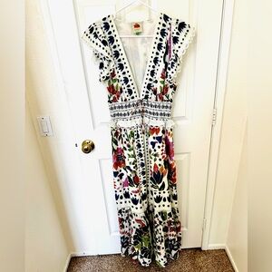 Farm Rio Floral V-Neck Maxi Dress